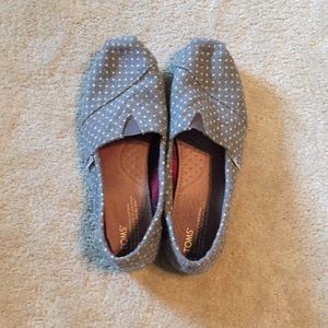 Gray Polka Dot TOMS Size 9